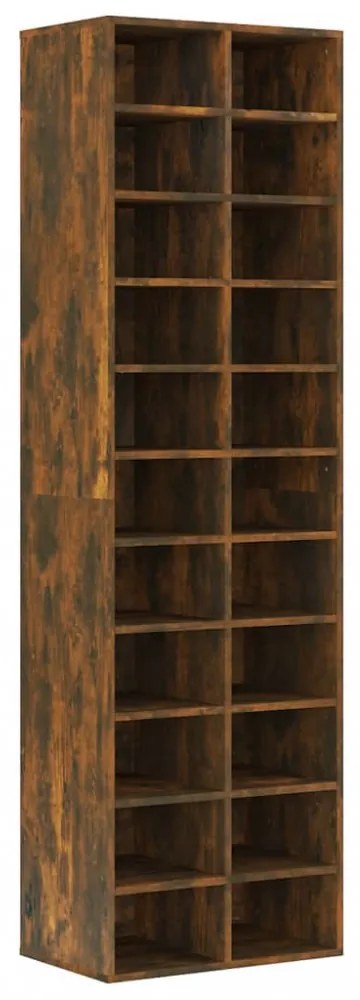 füstös tölgy színű szerelt fa cipősszekrény 54 x 34 x 183 cm