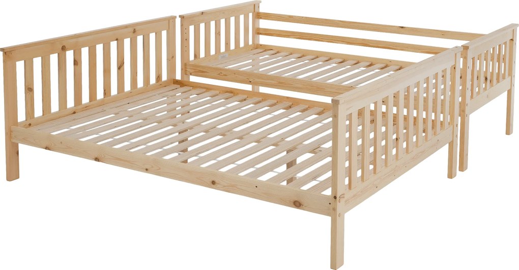 Kinyitható emeleteságy, természetes tűnyalábos fenyő, LUINI