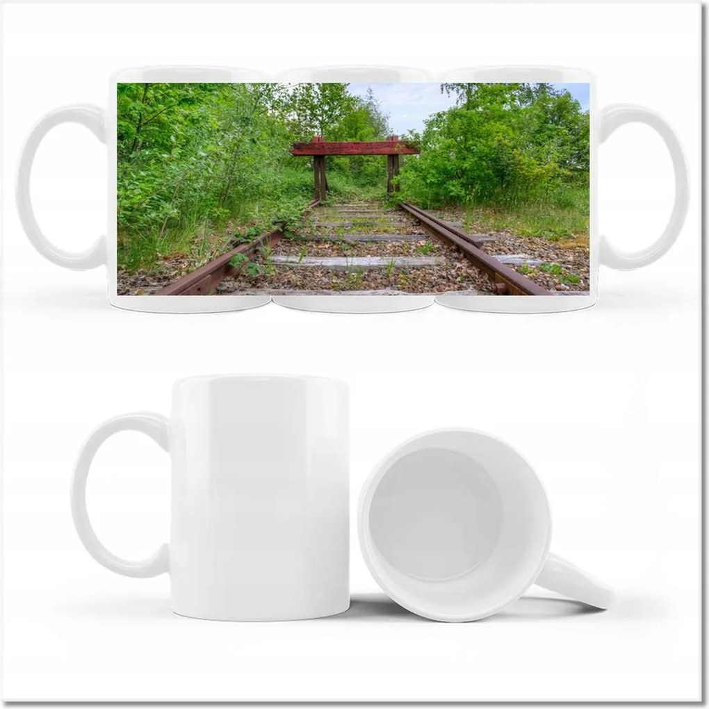 Fényképes bögre Vasút Vonatok Sínek