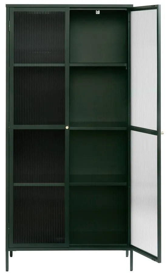 Sötétzöld fém tálalószekrény 90x190 cm Bronco – Unique Furniture