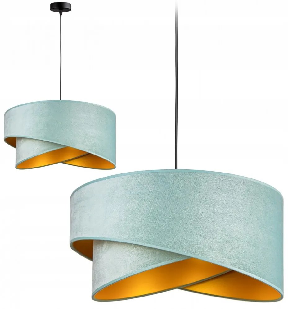 Menta színű textil búrás függőlámpa Glimex Abazur Premium 1xE27 GA0111