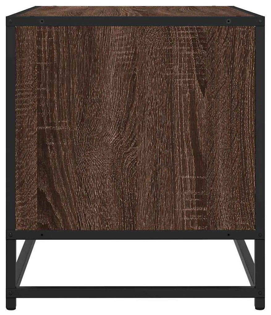 barna tölgy színű szerelt fa és fém TV-szekrény 61x40x46 cm