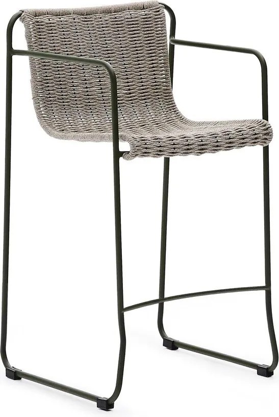 Szürkészöld fém kerti bárszék Maurina – Kave Home