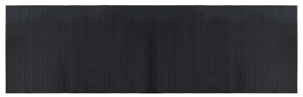 négyszögletű fekete bambusz szőnyeg 60 x 200 cm