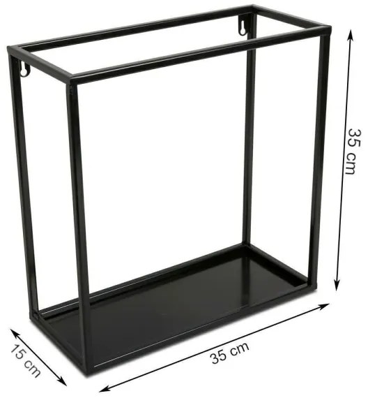 Fali polc 35x35 cm fekete