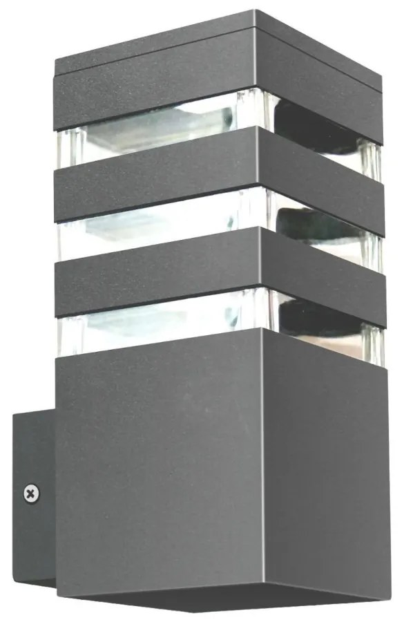 LED RGBW fényerőszabályozható kültéri fali lámpatest TEKSAS 1xE27/12W/230V IP44 antracit