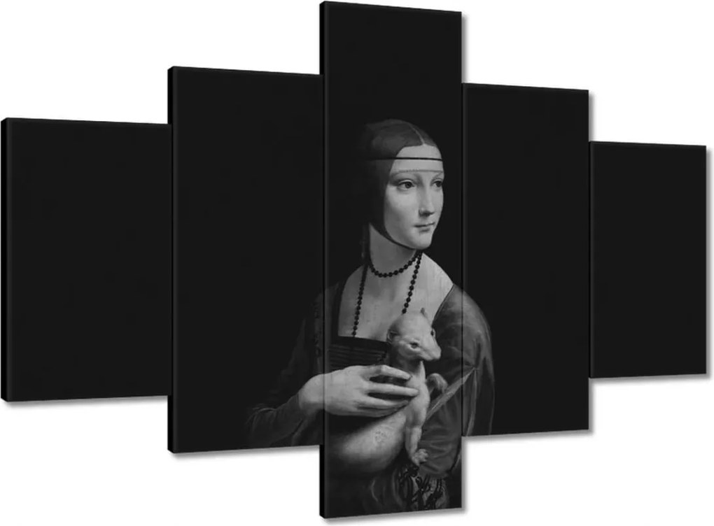 Vászonkép 100x70 Hölgy hermelinnel Menyét