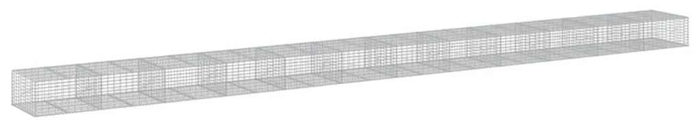 horganyzott vas gabion kosár fedéllel 1200 x 100 x 50 cm