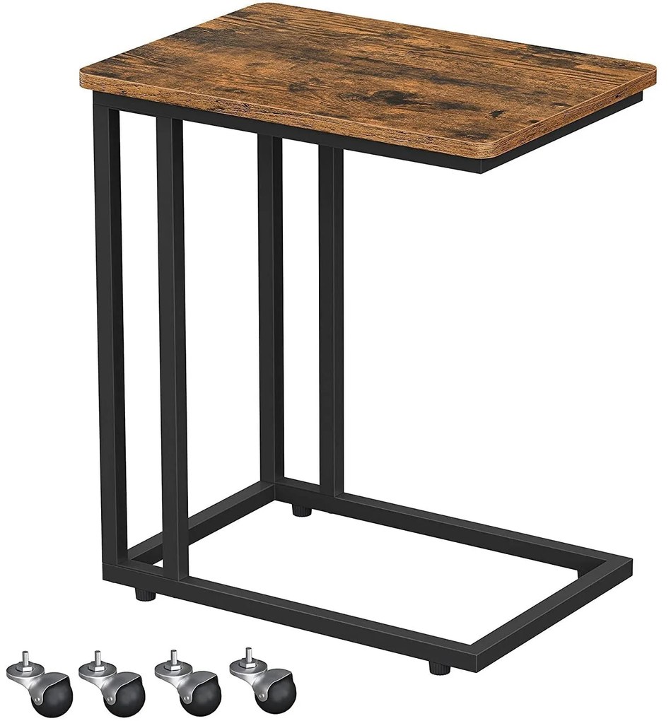 Kis asztal görgőkön, dohányzóasztal 50 x 55 x 35 cm