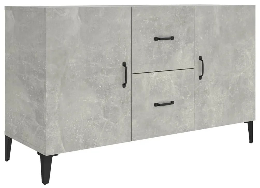 betonszürke szerelt fa tálalószekrény 100 x 36 x 60 cm