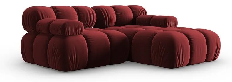Piros bársony sarokkanapé (jobb oldali) Bellis – Micadoni Home