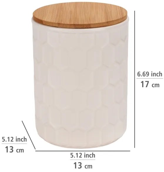 WENKO 54222100 - MAYA tárolódoboz 13x17 cm fehér/barna