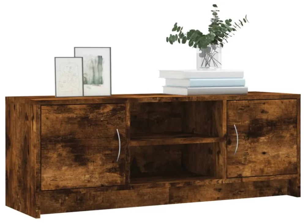 füstös tölgy színű szerelt fa TV-szekrény 102x30x37,5 cm