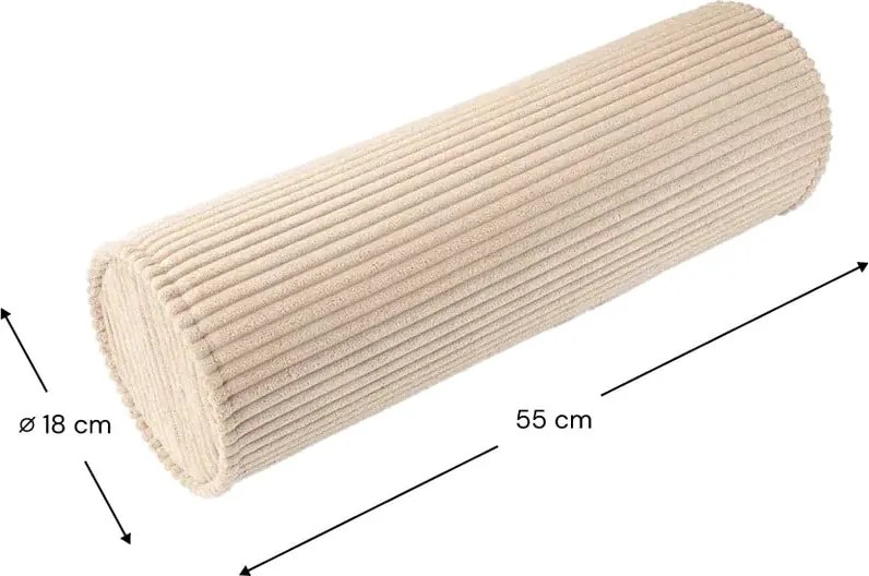 Világosbarna kordbársony párna gyerek kanapéhoz Roll – Wigiwama