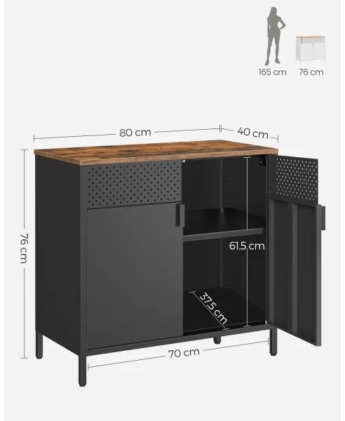 FIRA komód fekete/barna színben