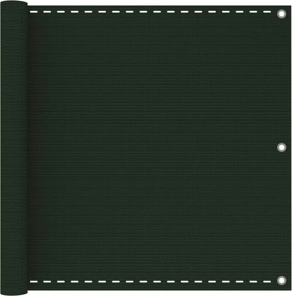 vidaXL sötétzöld HDPE erkélytakaró 90 x 400 cm