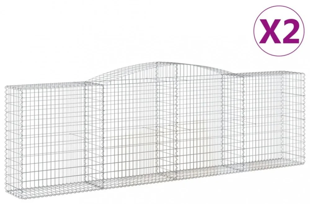 2 db íves horganyzott vas gabion kosár 400x50x120/140 cm