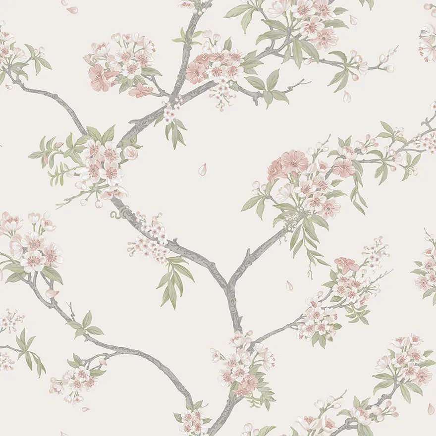 Holden Decor Imaginarium 3 Cherry Blossom krém-rózsaszín cseresznyevirágos papír tapéta – 14213