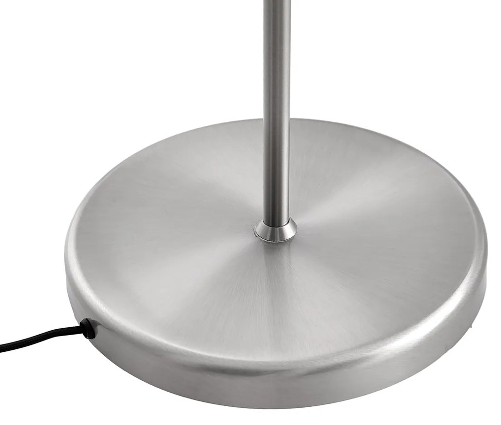 Acél állólámpa fehér búrával és állítható olvasólámpával - Ladas