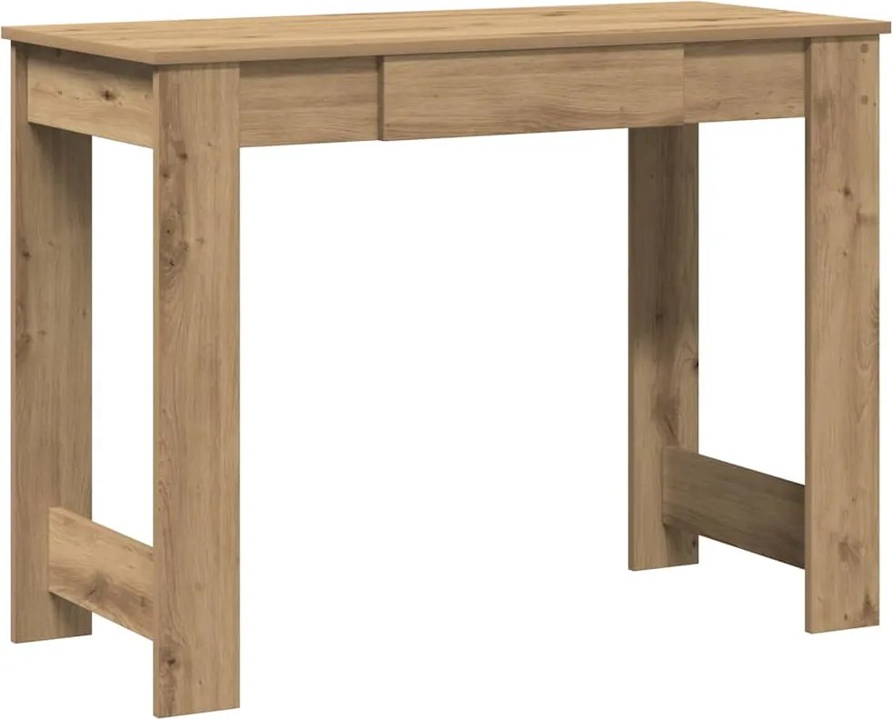 vidaXL kézműves tölgy színű szerelt fa íróasztal 100x45x75 cm