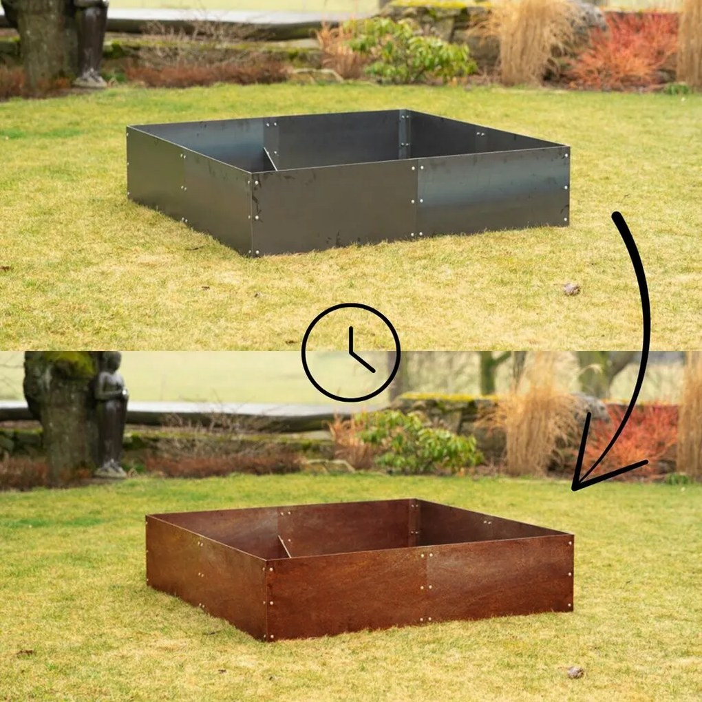 Alto Emelt ágyás 148 x 148 x 36 cm, corten CORGARDEN 1013