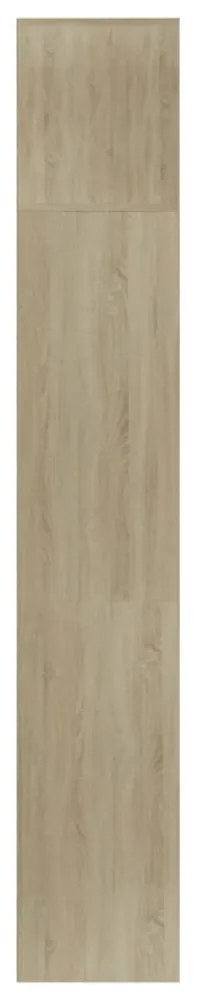 3-részes sonoma színű könyv-/TV-szekrényszett 180x30x180 cm