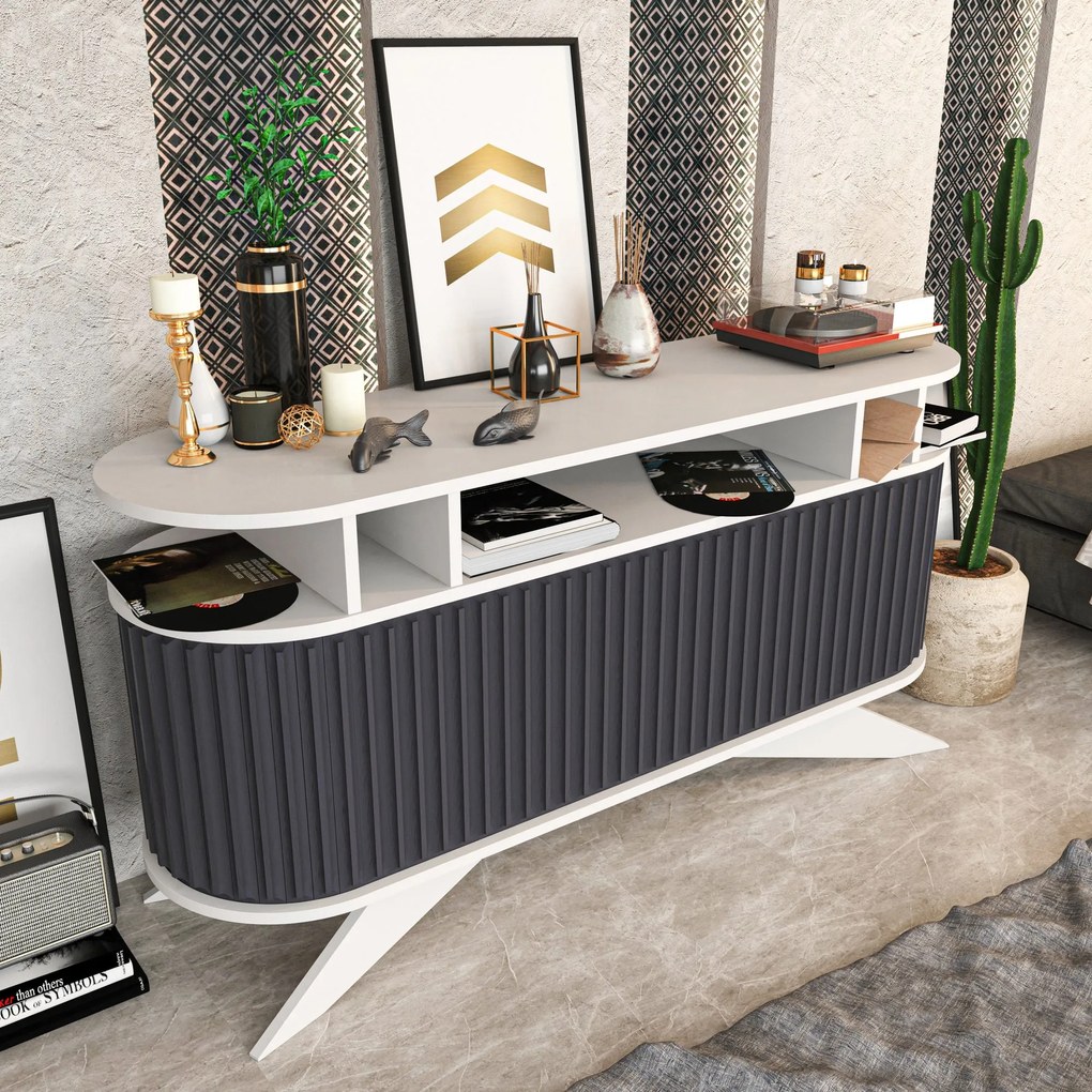 Konzolasztal Stor - White, Anthracite