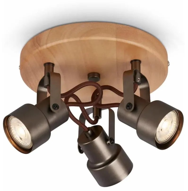 Briloner 2872-035 - LED Spotlámpa SPOTLIGHT 3xGU10/5W/230V barna