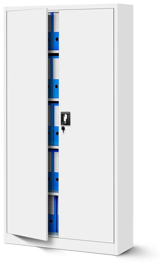 Set 4x fém iratszekrény JAN H, 900 x 1950 x 400 mm, fehér