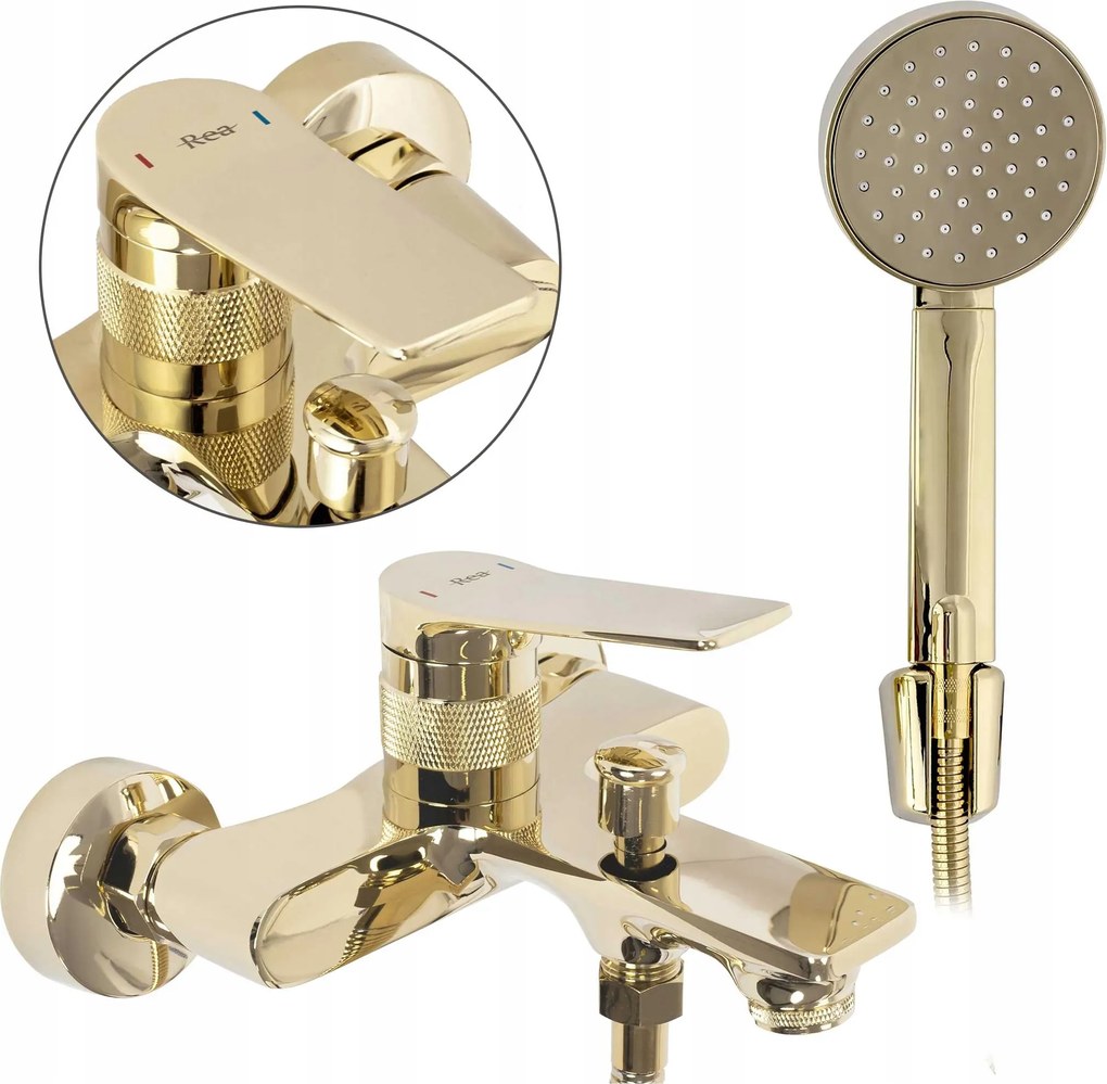 Kádtöltő Csaptelep Falra szerelhető Arany Rea Viral Gold Fülhallgatóval