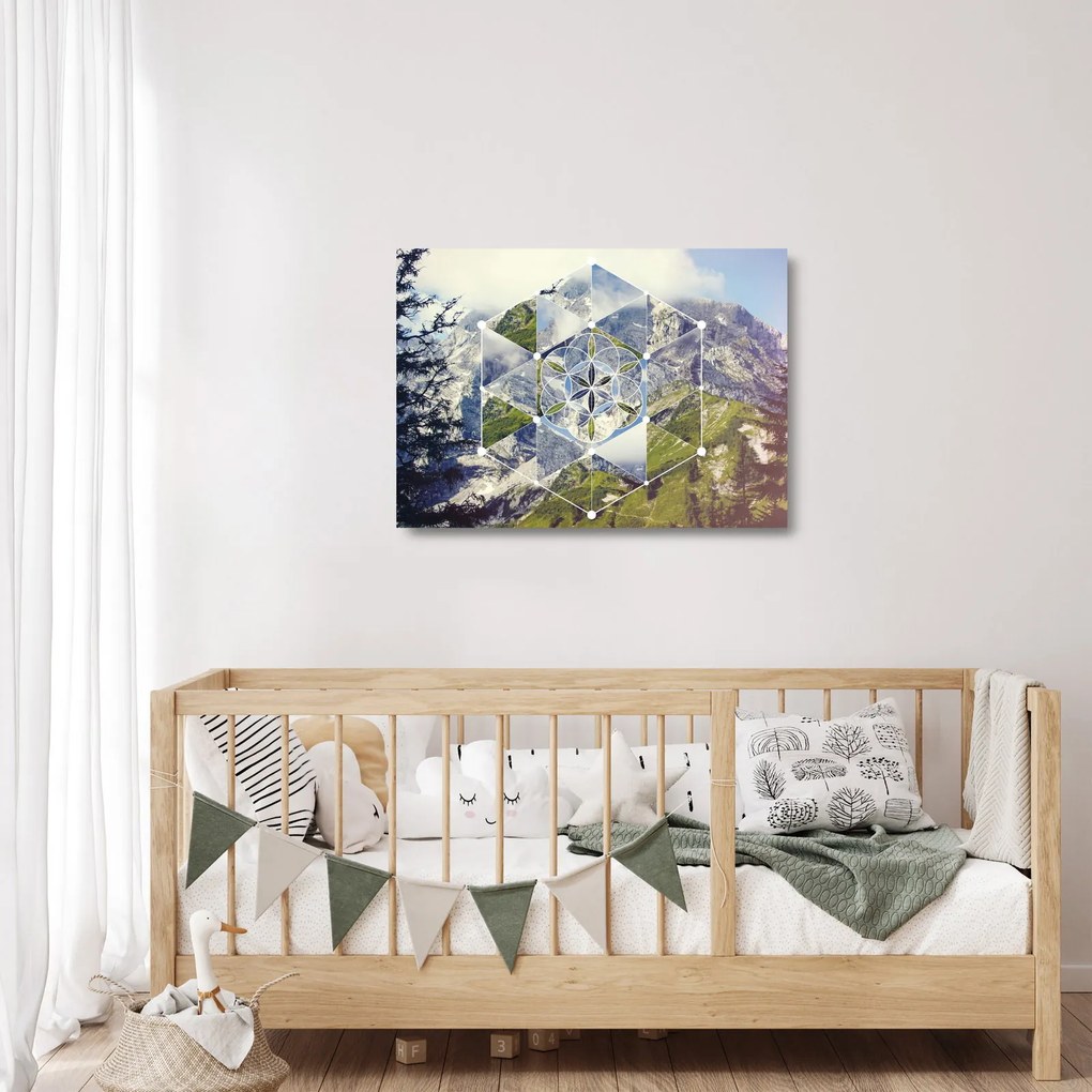 Kép - Geometriai ábra (üvegen) (70x50 cm)