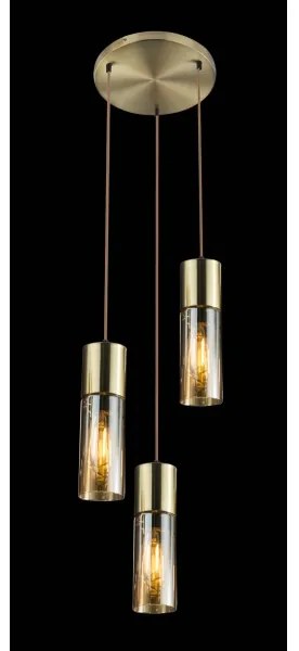 Globo 21000-3HM - Csillár zsinóron ANNIKA 3xE27/25W/230V átm. 30 cm réz