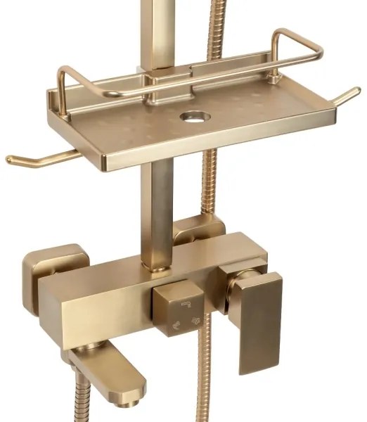 REA-P7050 - JACK csaptelepes zuhanyszett, szálcsiszolt arany