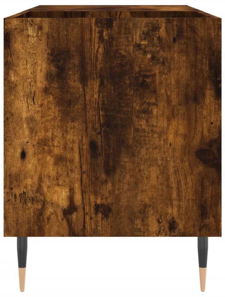 füstös tölgy színű szerelt fa hanglemezszekrény 85x38x48 cm