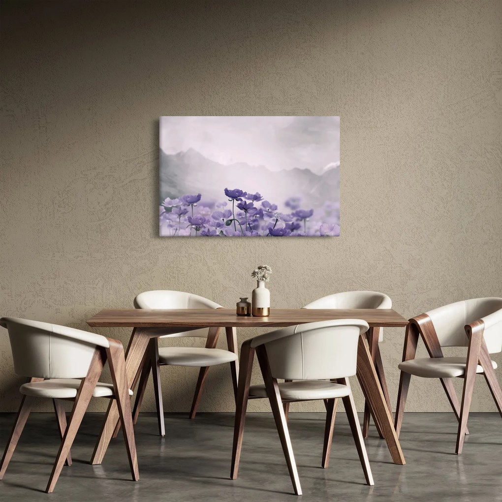 Kép - Lila virágok a hegyekben (90x60 cm)
