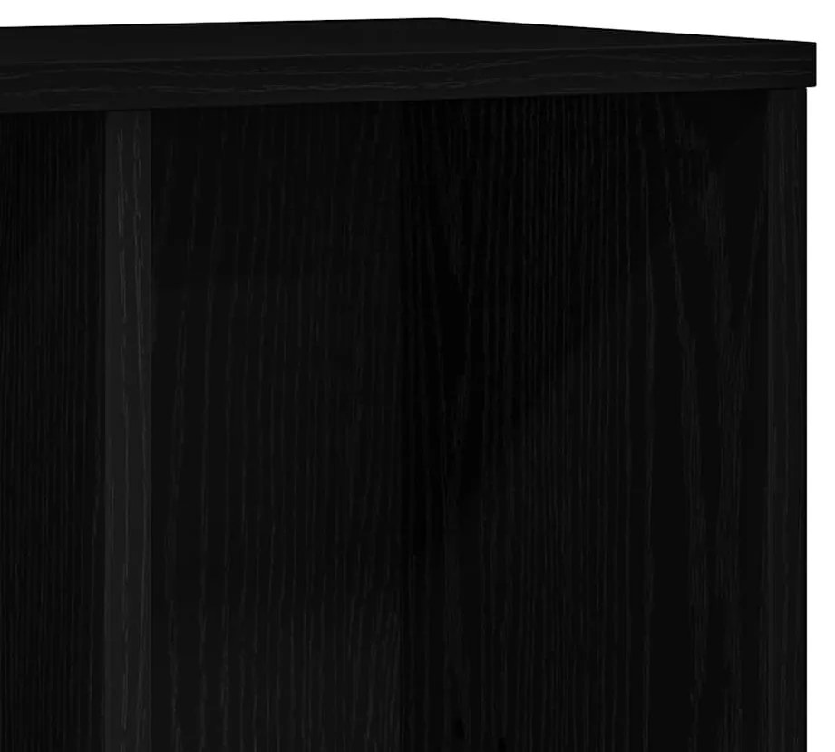 fekete tölgy szerelt fa könyvespolc 50x25x104 cm