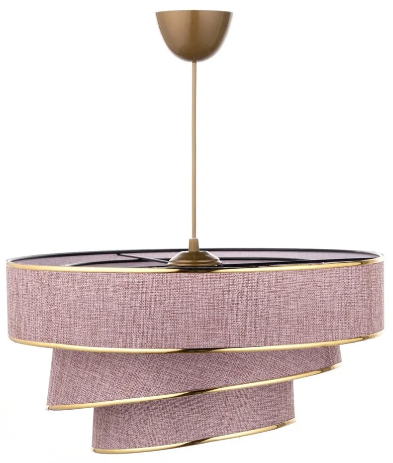Rózsaszín-aranyszínű függőlámpa textil búrával ø 40 cm Couper – Opviq lights