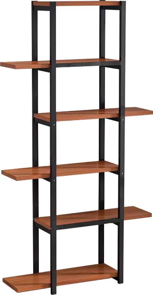 Polcállvány, fekete/rusztikus fa, LEMY