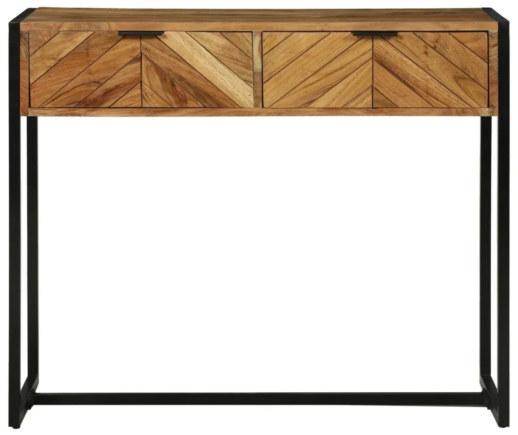 Konzol Asztal 90x35x75 cm Szilárd Fa Akác