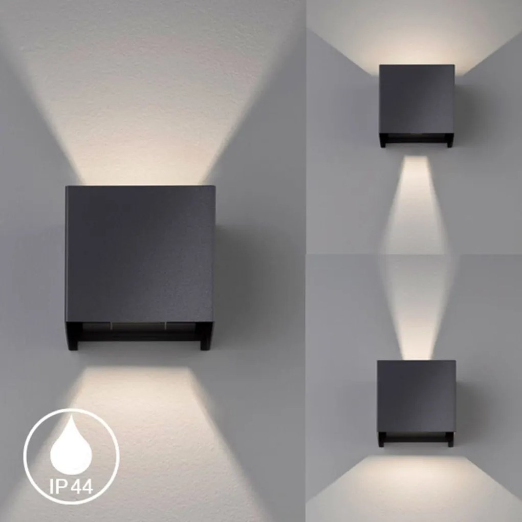 FISCHER&HONSEL 30259 WALL Modern Kültéri Fali Lámpa Fekete LED IP44