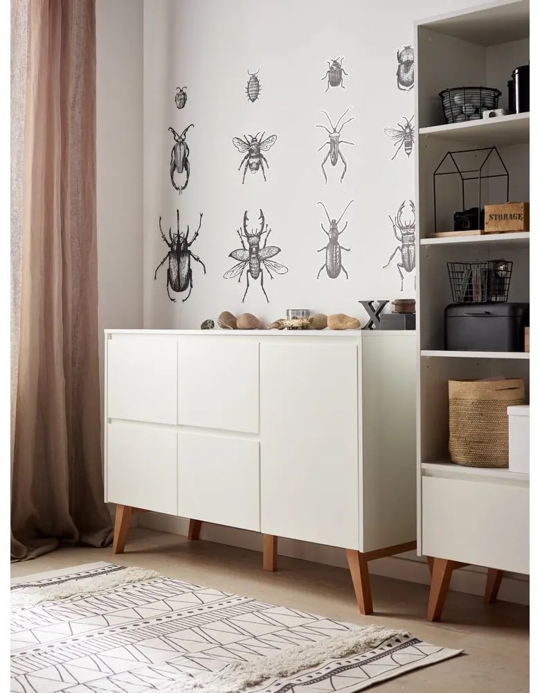 Swing fehér fiókos gyerek komód, 148 x 92 cm - Pinio