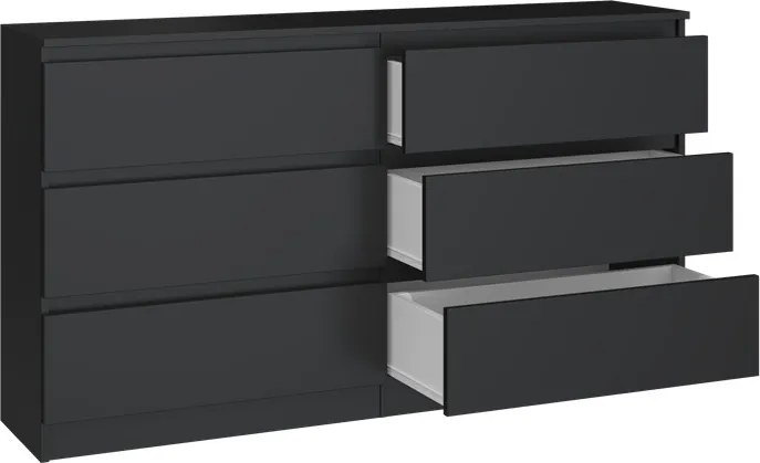 Aldabra M6 140 2X3 komód, 138x75x40 cm, fekete