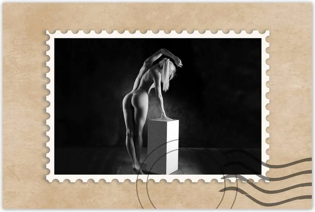 Poszter 60x40 Nő Akt Fekete-Fehér