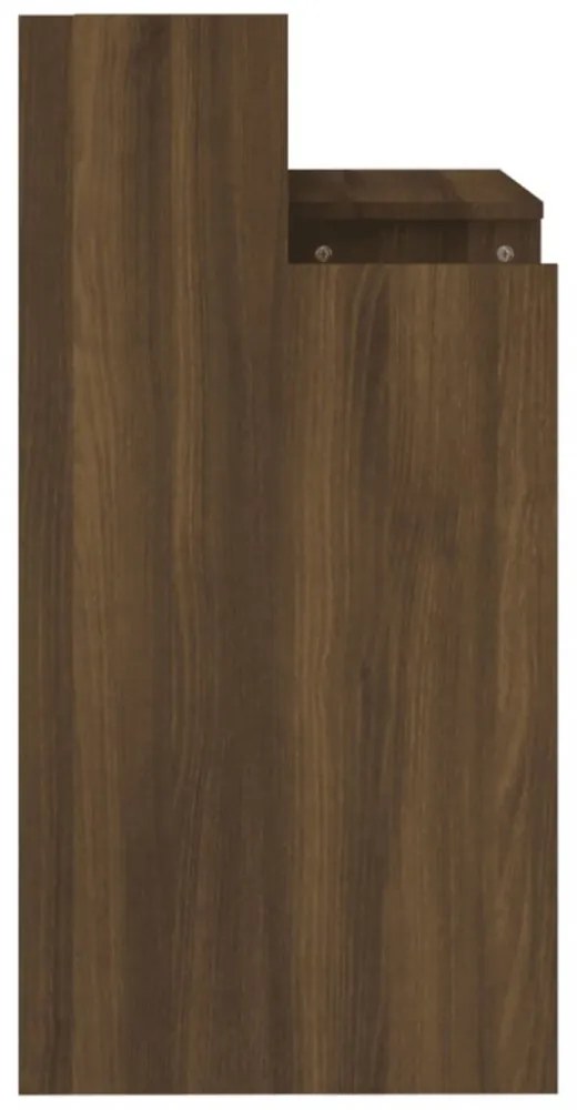 barna tölgy színű szerelt fa íróasztal LED-ekkel 97x45x90 cm