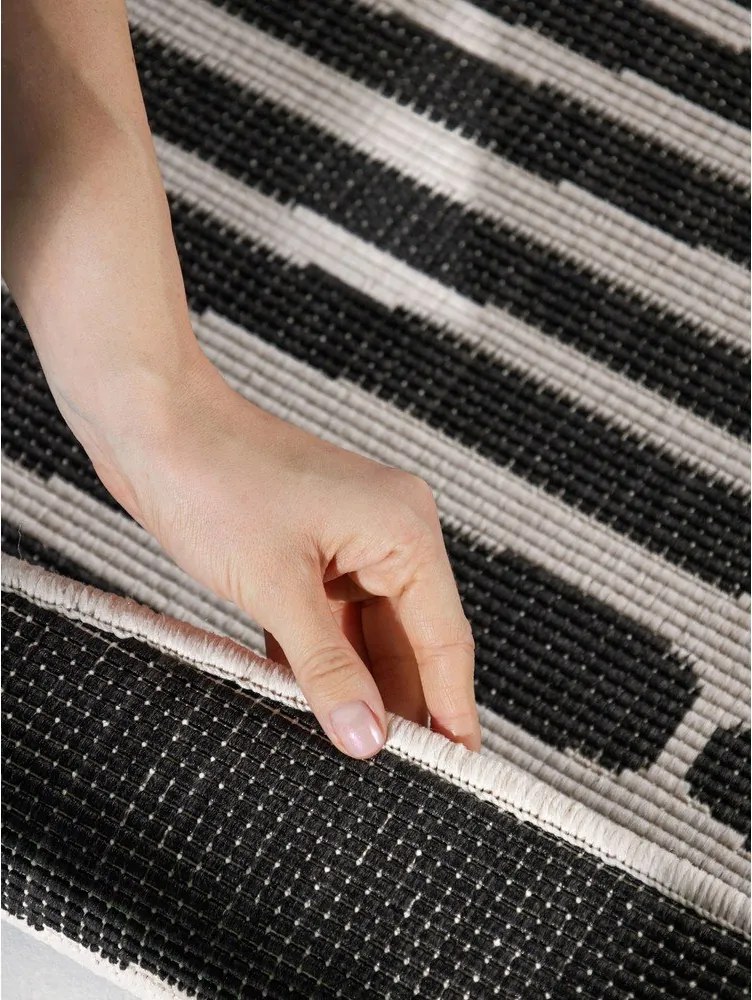 Fekete-krémszínű kerek kültéri-beltéri szőnyeg ø 200 cm Haringey Bounds – Ted Baker