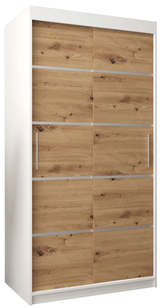 Ruhásszekrény 100 cm Verika 1 100 (fehér + artisan tölgy)). 1063673