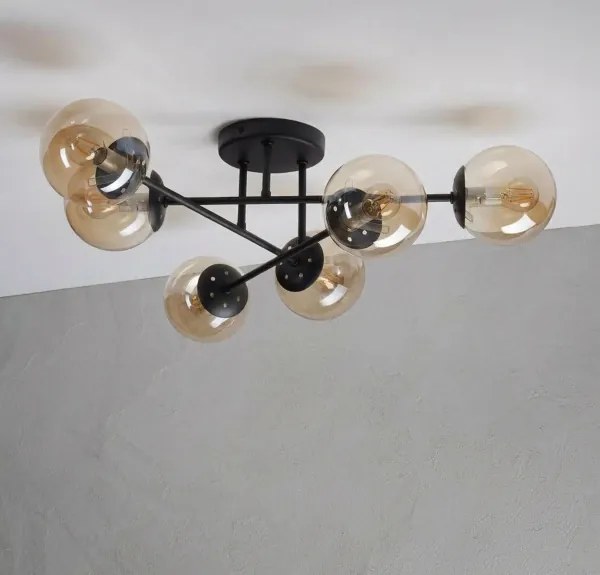 Felületre szerelhető csillár MALENA 6xE14/5W/230V barna/füstös bézs