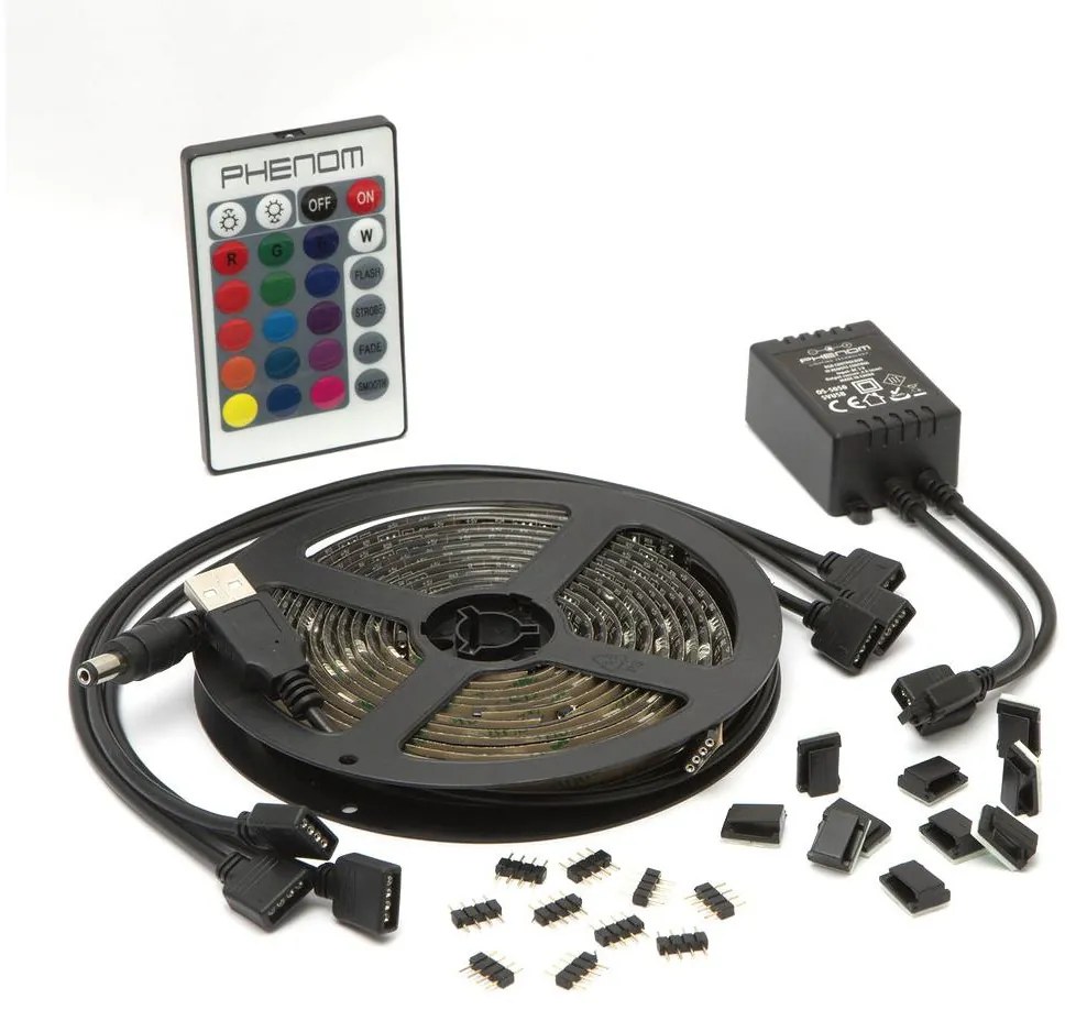 KÉSZLET 4x LED RGB Dimmelhető szalag 2x30cm 2x50cm LED/2,16/3,6W/5V IP65 + távirányító