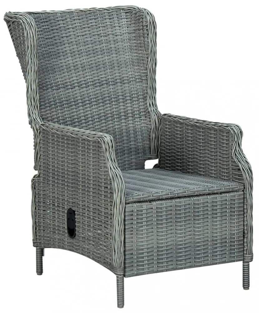 7 részes világosszürke polyrattan kültéri étkezőszett párnákkal