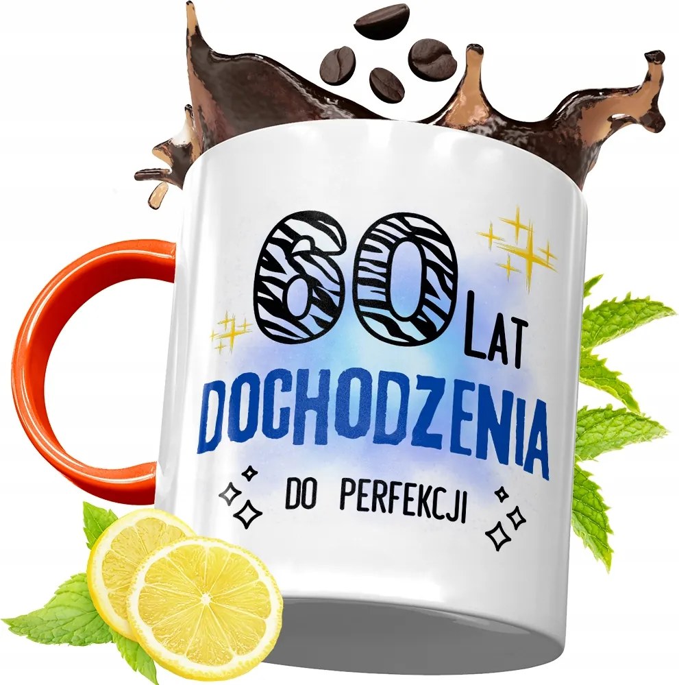 Narancssárga Szülinapi Bögre 60 60STE Ajándék fényképes nyomtatással